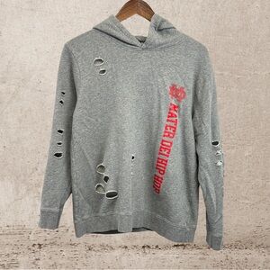 Mono B Gray and Red Sweatshirt Hoodie